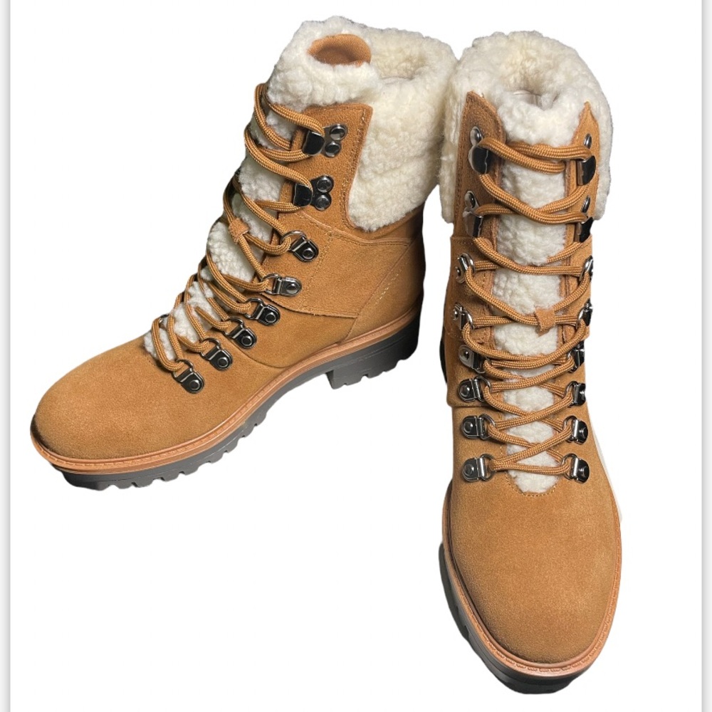 MARC FISHER Suede Cozy Hiker Boots